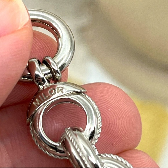 Vintage Milor Italy Epiphany 925 Sterling Silver Chain Bracelet - Picture 8 of 14